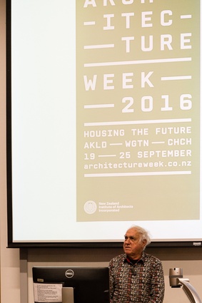 Fast Forward lecture: Roger Walker speaks on affordable architecture. Held Wednesday 21 September at The University of Auckland Engineering Lecture Theatre.