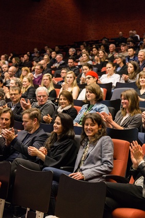 Audience enjoying the Stuart Harrison keynote lecture in Auckland, held Monday 19 September at AUT University.