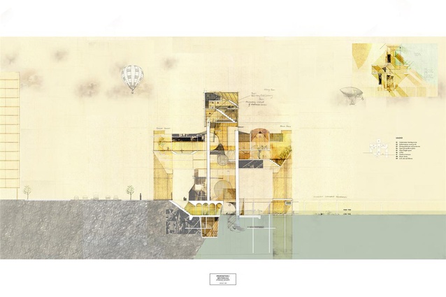Finalist: Student – Taylor Chan (University of Auckland) – Auckland Harbour Board Building Reimagined.