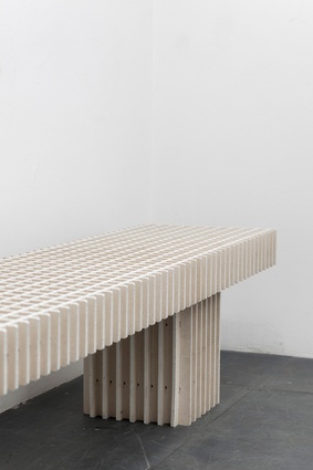 Upcycled textile bench by Max Lamb for Really.