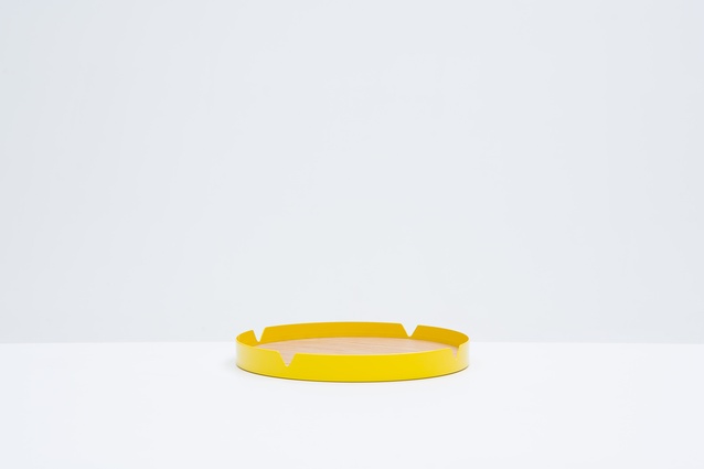 <a
href="
http://store.timwebberdesign.com/collections/all-products/products/press-tray" target="_blank"><u>Tim Webber Design</u></a> Press Tray in Schweppes Yellow $199.