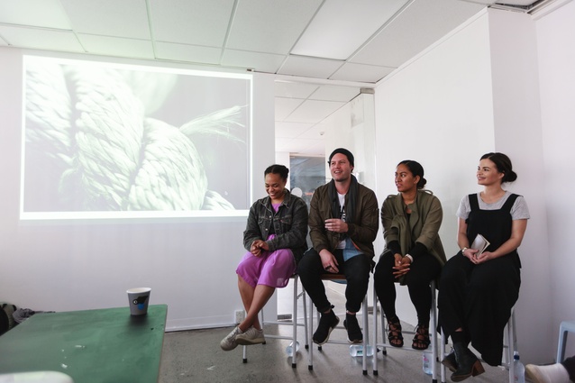 Emerging Maori practitioners (Amber Ruckes, Te Ari Prendergast, Jacqueline Paul and Hana Scott) discussed Tikanga in Architecture during a morning panel discussion at Artspace.