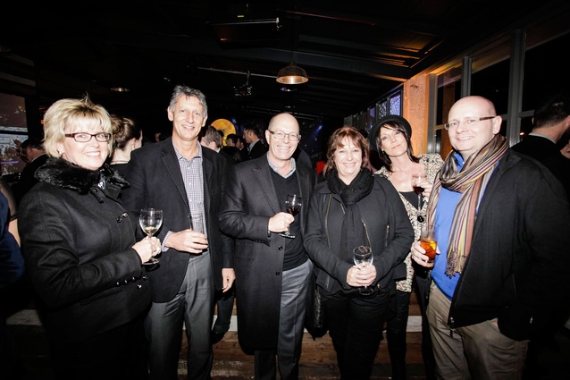From left: Kim Jarman of NZ Window Shades, Mike Vidak of Vidak, Lance Mitchell and Sandy Wallace of NZ Window Shades, Karen Hansen of Lundia with Nigel Rye of Corenet.
