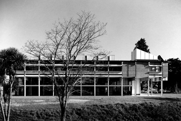 The University of Canterbury Student Union Building in Christchurch designed by Warren & Mahoney, 1967.